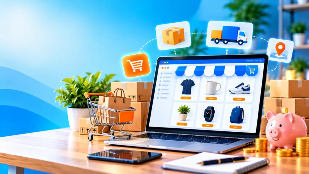 Petite boutique en ligne lancée avec un petit budget sur ordinateur portable