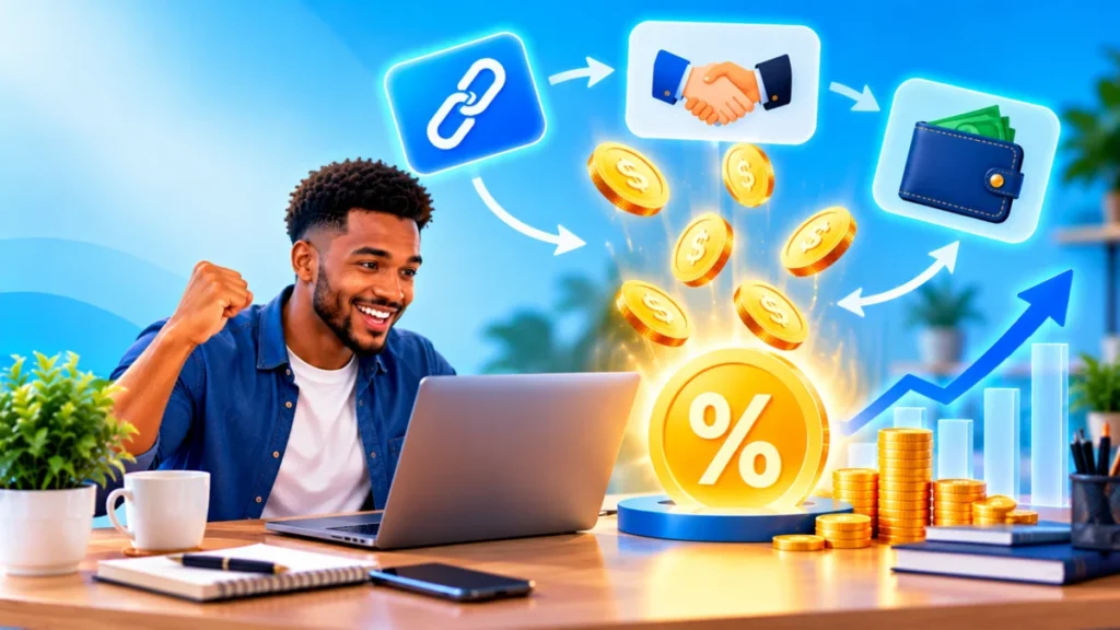 Personne qui gagne des commissions sur internet depuis son ordinateur portable